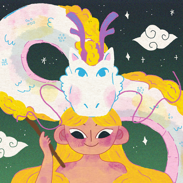 Free dragon year of the dragon new year illustration