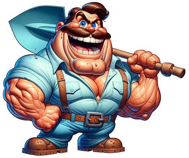 Free ai generated man shovel illustration