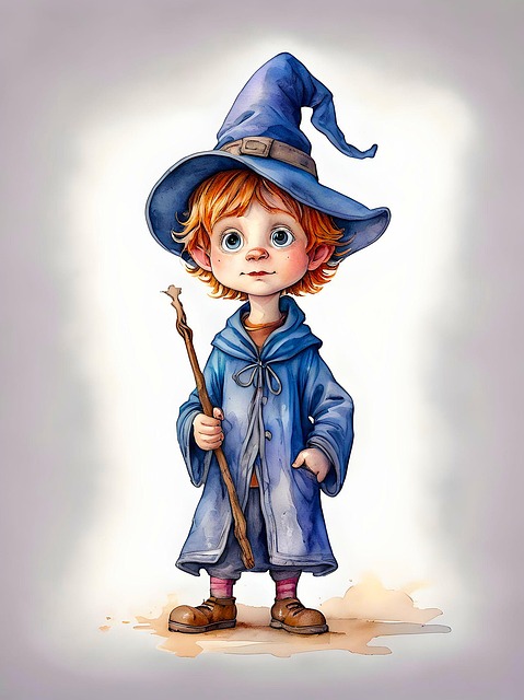 Download free HD stock image of Ai Generated Cute Free ai generated cute wizard illustration
