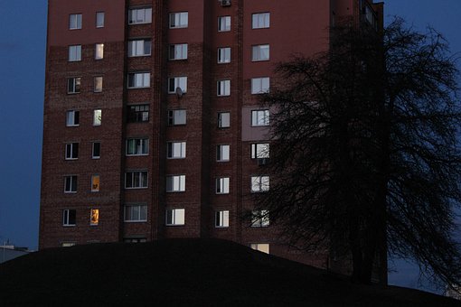 Edificio, Ventanas, Reflexión, Atardecer
