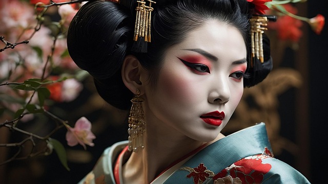 Free ai generated geisha japanese illustration