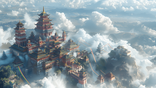 Free ai generated mountain houses illustration