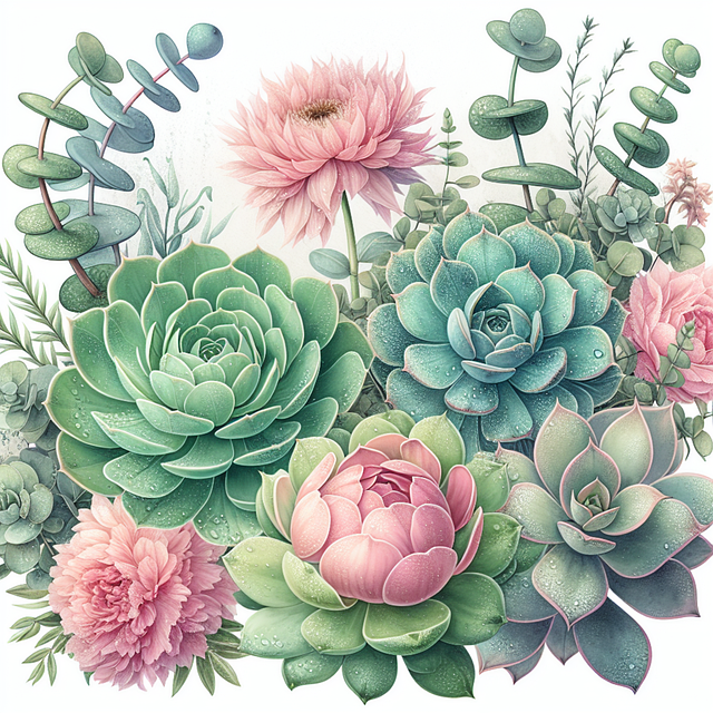 Download free HD stock image of Ai Generated Succulents Free ai generated succulents flower illustration