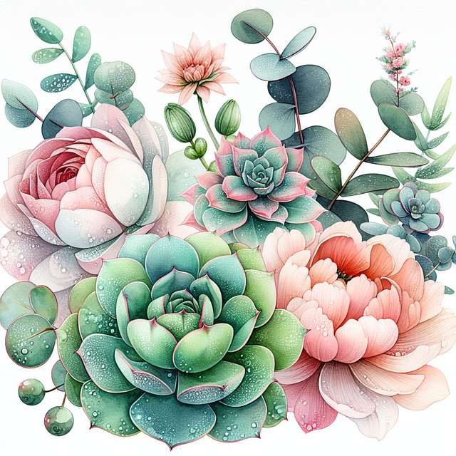 Download free HD stock image of Ai Generated Succulents Free ai generated succulents flower illustration