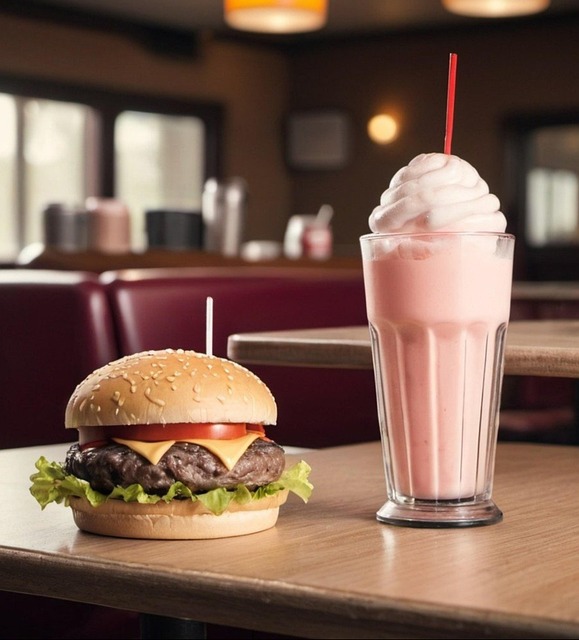 Free ai generated hamburger milkshake illustration