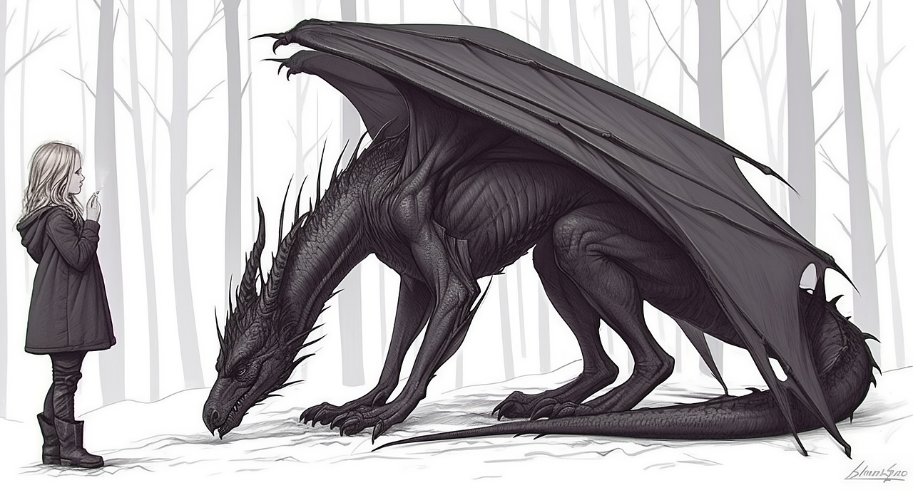Dessin Animé Dragon Fille