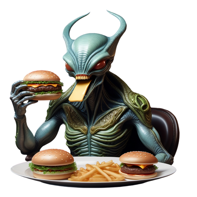 Free ai generated alien eat illustration