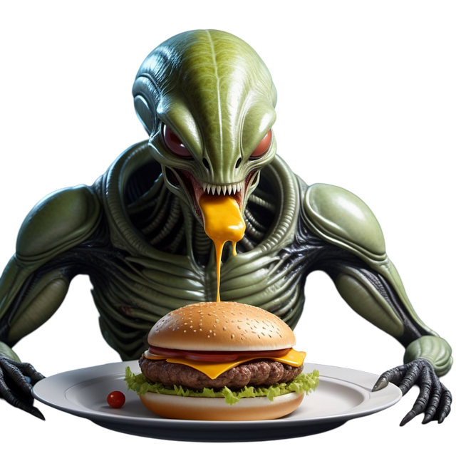 Free ai generated alien eat illustration