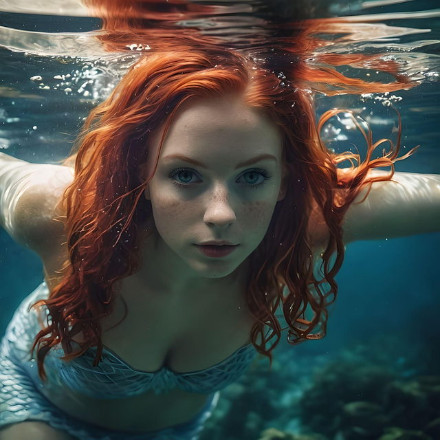 Free ai generated woman mermaid illustration