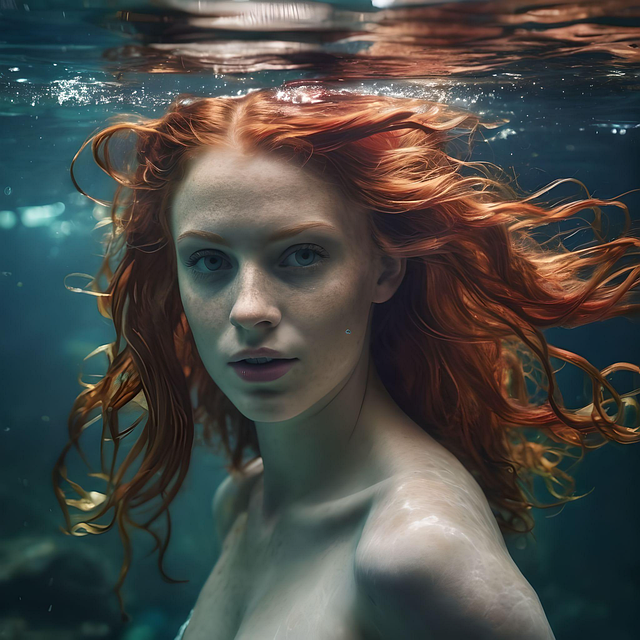 Free ai generated woman mermaid illustration