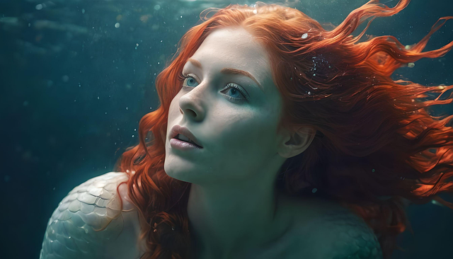 Free ai generated woman mermaid illustration