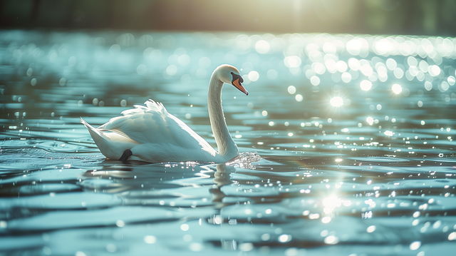 Free ai generated white swan swan illustration