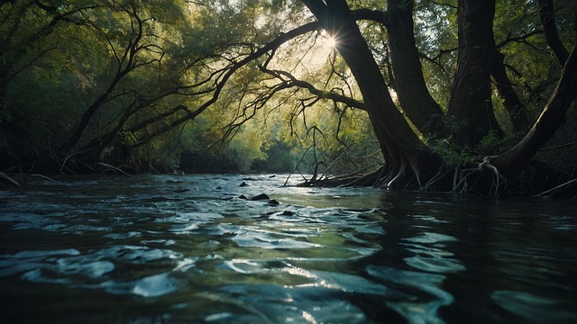 Download free HD stock image of River Forest Free river forest nature illustration