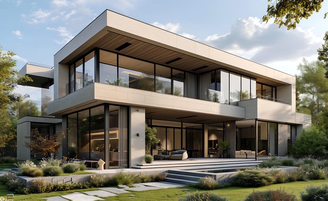 Free beautiful house modern illustration