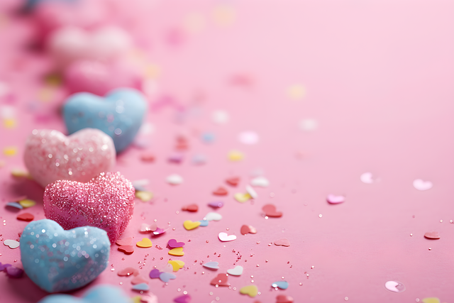 Free ai generated hearts valentine's day illustration