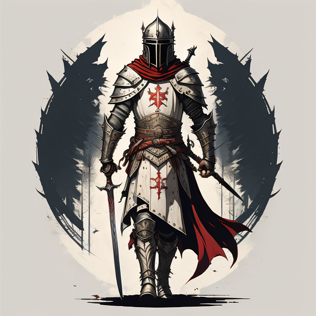 Free ai generated knight warrior illustration