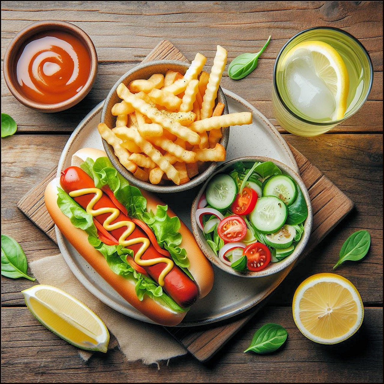 Download free HD stock image of Ai Generated Hot Dog Free ai generated hot dog crinklecut potatoes illustration