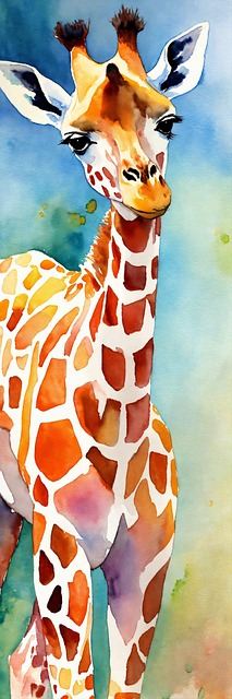 Girafa, Animal, Pintura, Mamífero