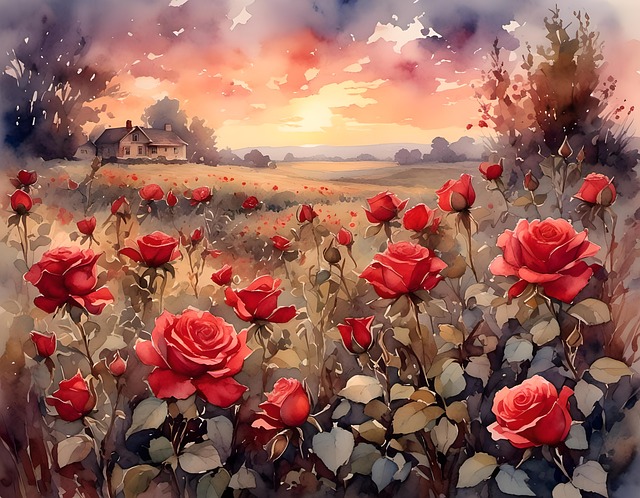 Download free HD stock image of Ai Generated Roses Free ai generated roses field illustration