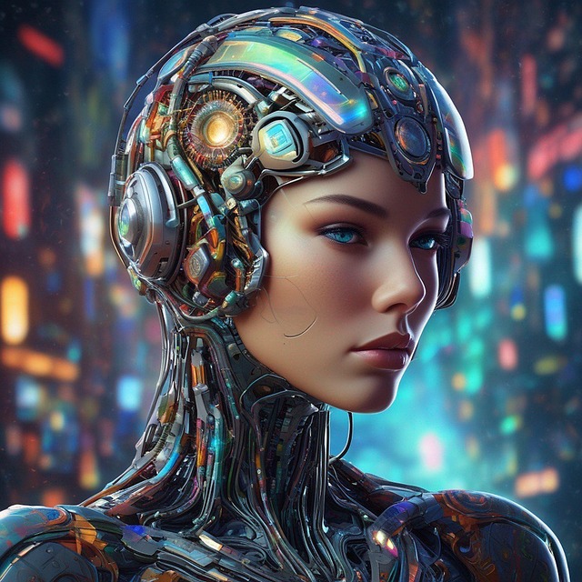 Free ai generated woman robot illustration