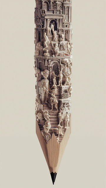 Free pencil sculpture artwork illustration