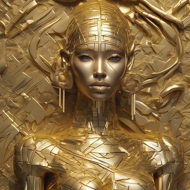 Download free HD stock image of Ai Generated Woman Free ai generated woman gold illustration