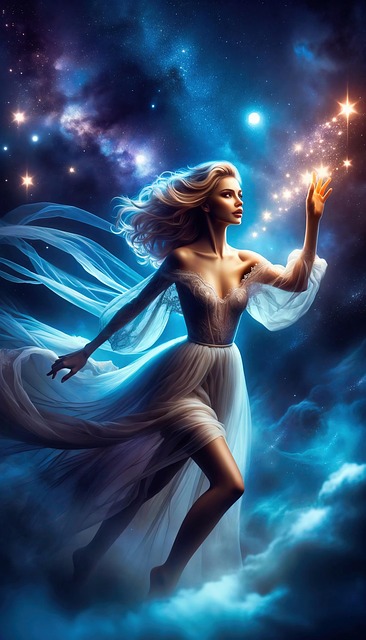 Free ai generated woman stars illustration