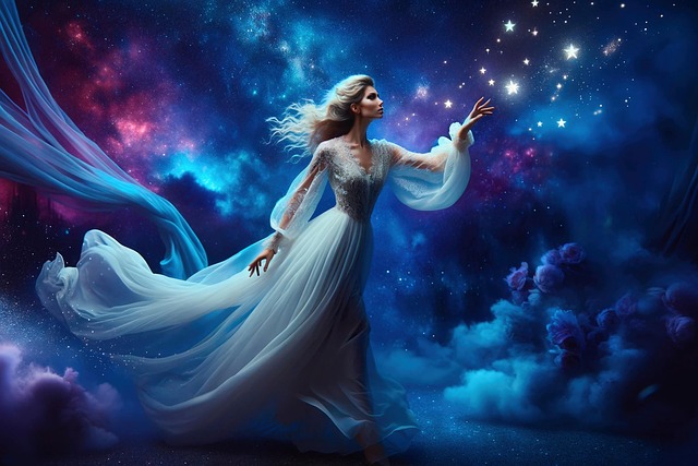 Free ai generated woman stars illustration