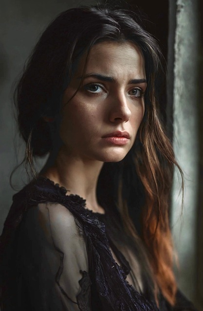 Free ai generated woman sad illustration