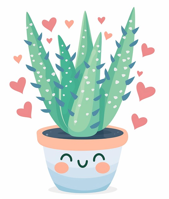 Free ai generated succulent aloe vera illustration