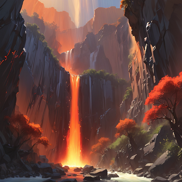 Free ai generated waterfall river illustration