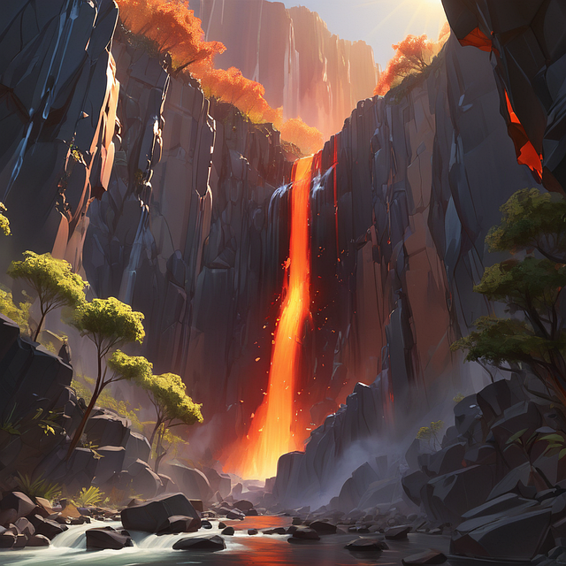 Free ai generated waterfall river illustration