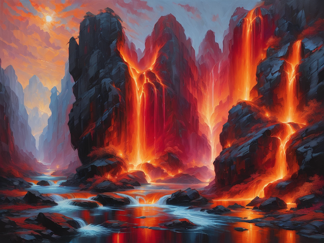 Free ai generated waterfall river illustration