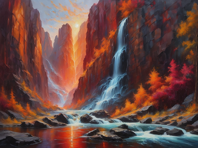Free ai generated waterfall river illustration