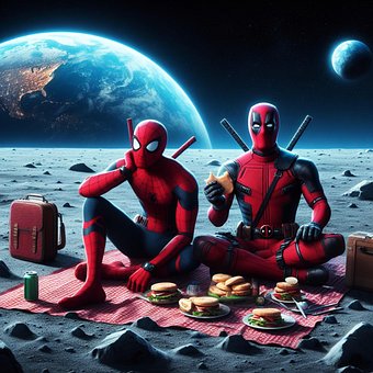 Spiderman, Dedpool, Herói, Lua