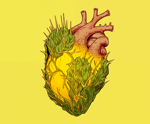 Free heart love flowers illustration