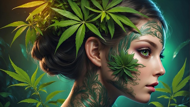 Free woman portrait hemp illustration