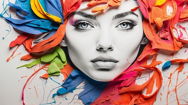 Free woman paint colorful illustration