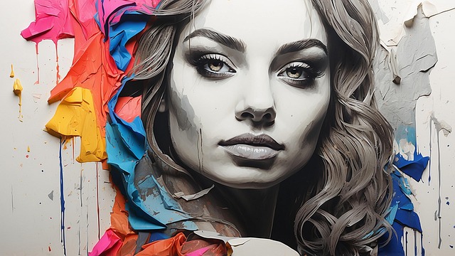 Free woman paint colorful illustration
