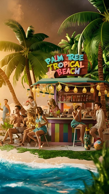 Free ai generated beach tropical illustration