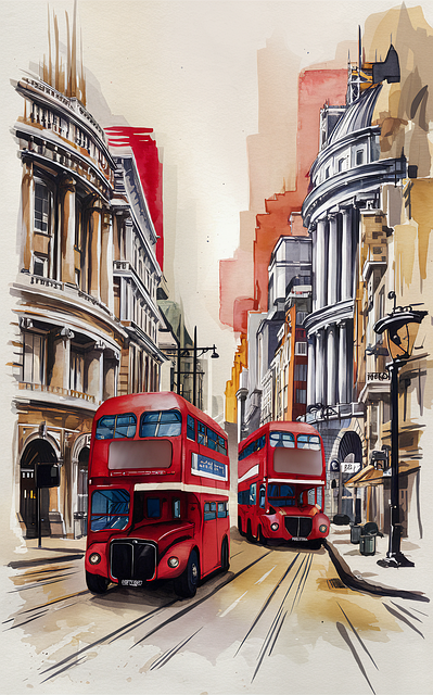 Free ai generated buses street illustration