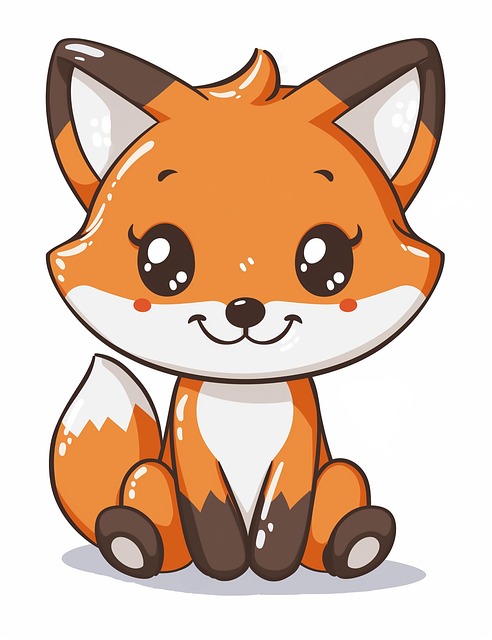 Free ai generated fox cartoon illustration