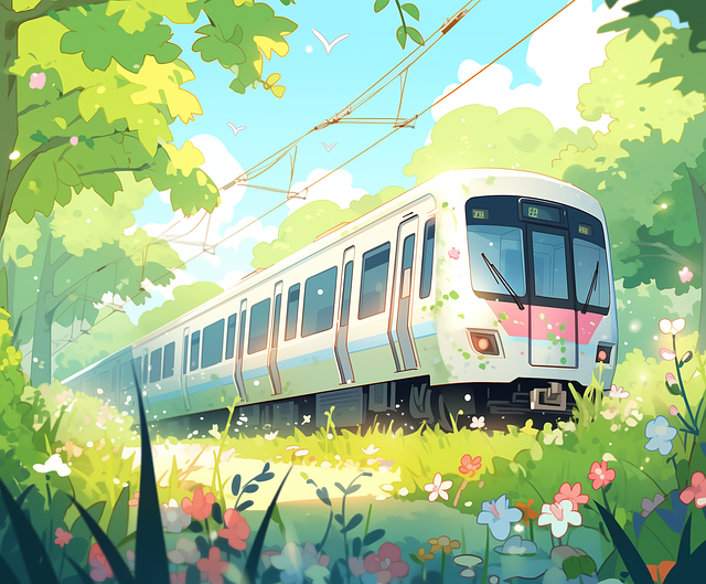 Free ai generated train transport illustration