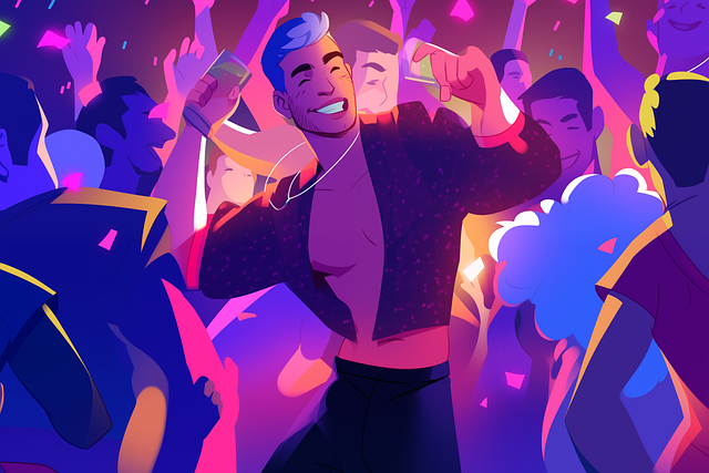 Free man club bar illustration