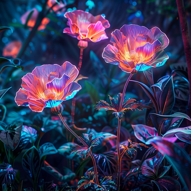 Free ai generated flowers foliage illustration