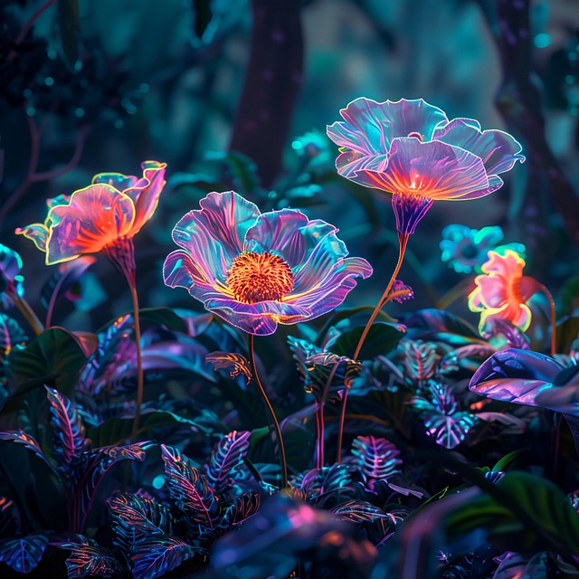 Free ai generated flowers foliage illustration