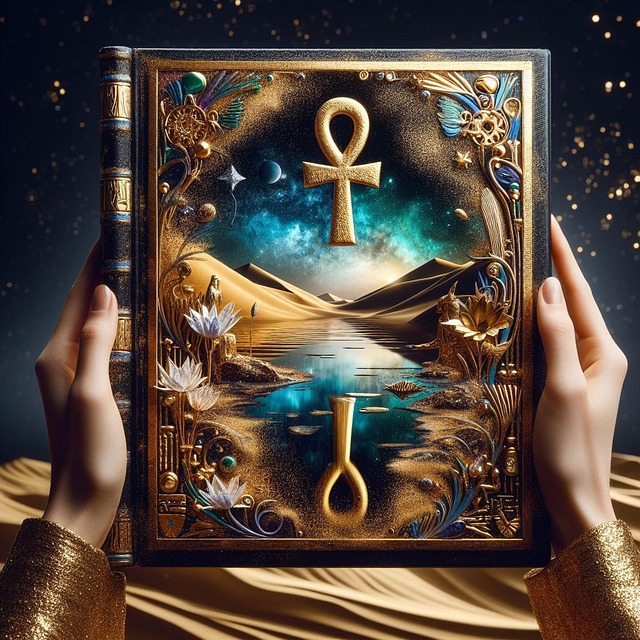 Free ai generated book ankh illustration