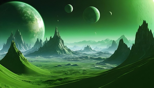 Free ai generated mountains planets illustration