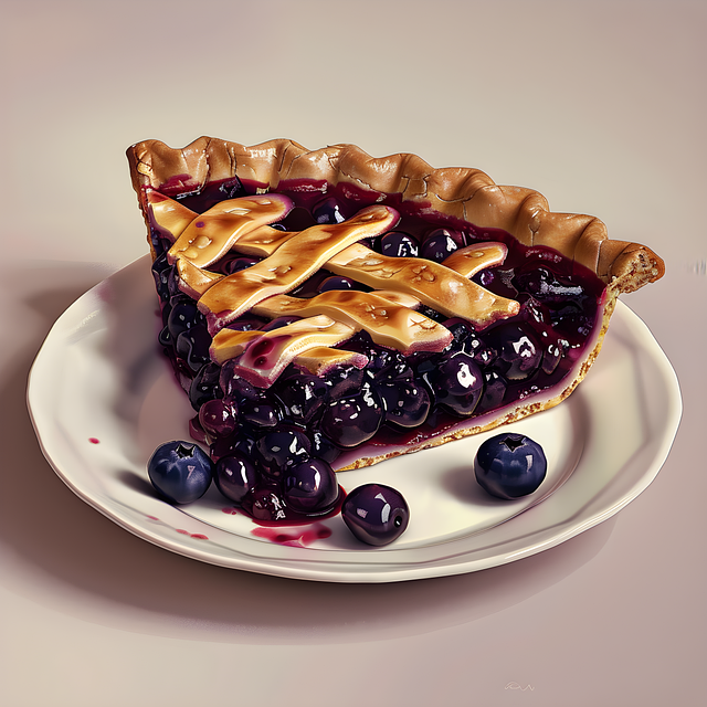 Free ai generated pie blueberries illustration