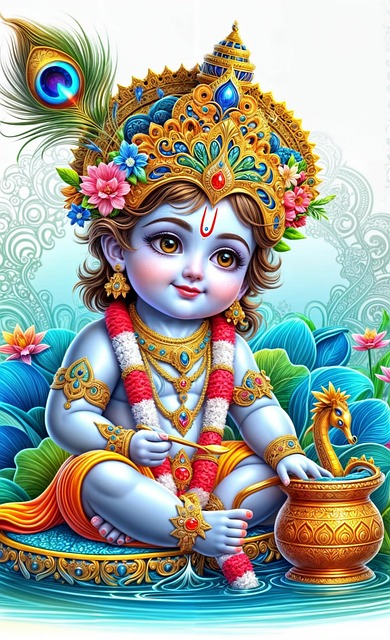 Free ai generated krishna god illustration